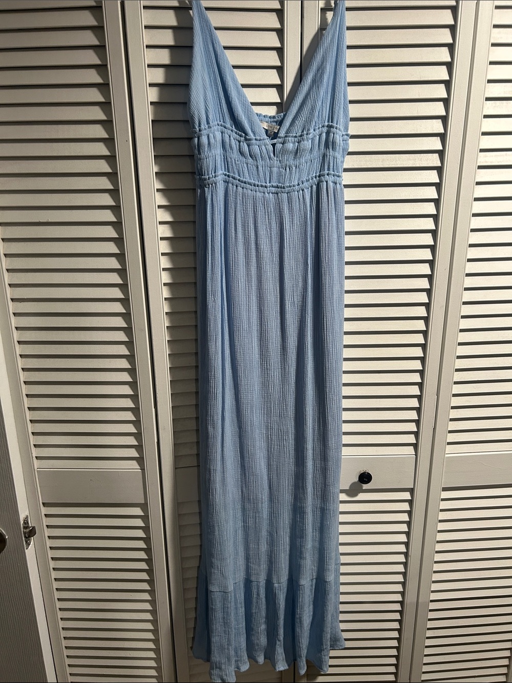 Love Tree Light Blue V-Neck Maxi Slip Dress